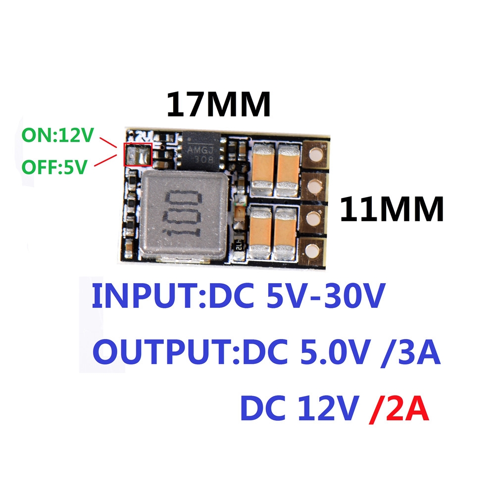 JHEMCU MINI DC-DC BEC 2-6S 5V 3A/ 12V 2A Step Down Module for RC Drone FPV Racing