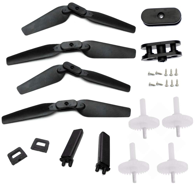 Eachine E58 RC Drone Quadcopter Spare Parts Crash Pack Kits 2Pairs Propeller Blade w/ Clip Landing Gear