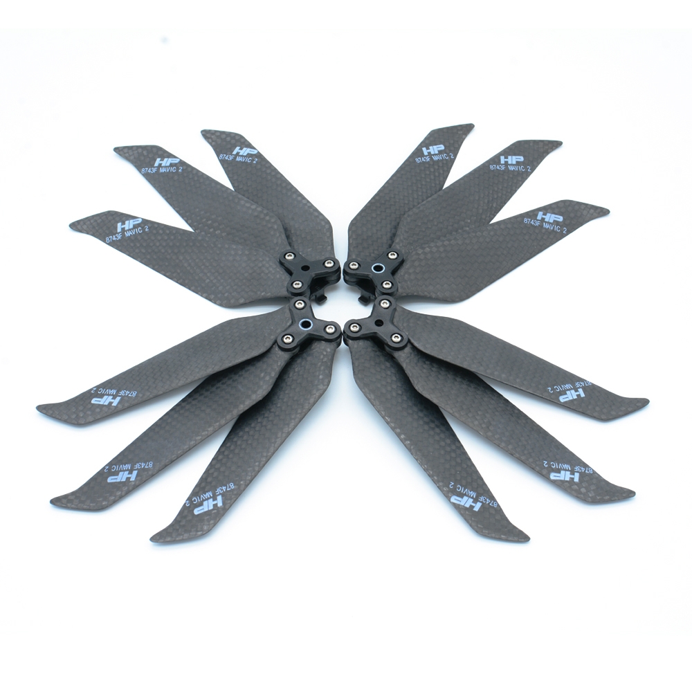 Hobbyporter 8743F Carbon Fiber 3-blade Foldable Propeller Props for DJI Mavic 2 Pro/Zoom RC Drone 2 Pairs