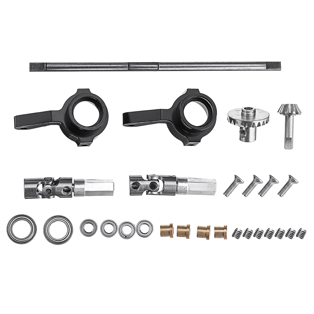 WPL Stainless Steel Gear Front Bridge Axle+Drive Shaft+Steering Cup For B14 B24 B36 C14 C24 RC Car
