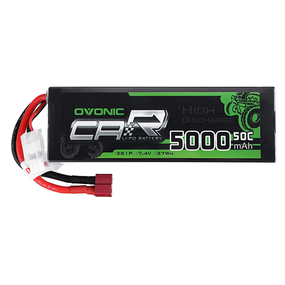 Ovonic 7.4V 5000mAh 50C 2S Lipo Battery Deans Plug for 1/8 1/10 RTR RC Car