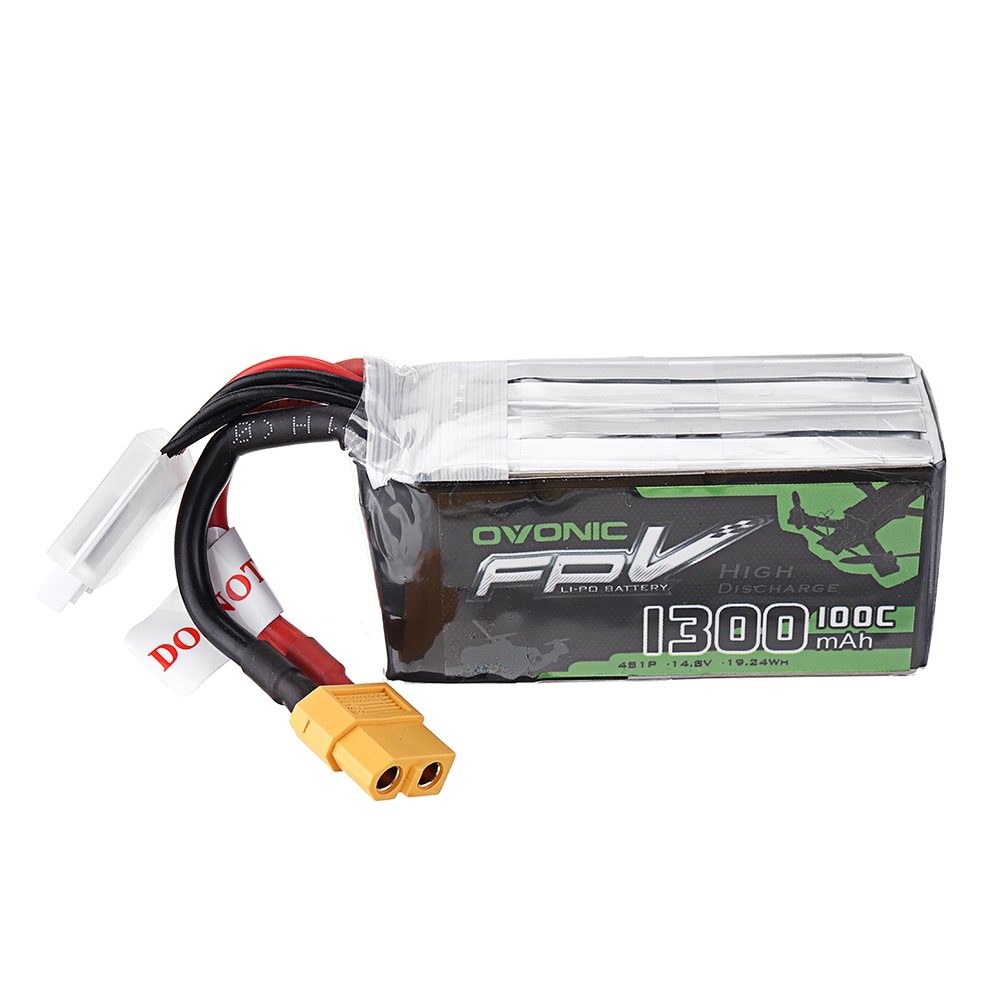 Ovonic 14.8V 1300mAh 100C 4S Lipo Battery XT60 Plug for FPV Racing Drone