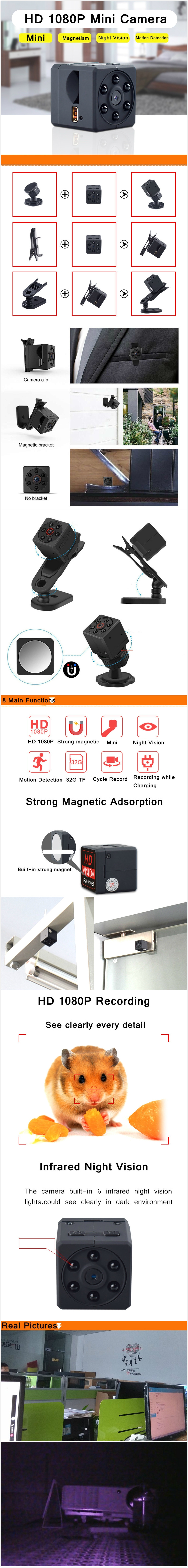 MD18S 1080P HD IR Infrared Night Vision Mini FPV Camera Camcorder M.otion Detection Mini D.V Video Recorder