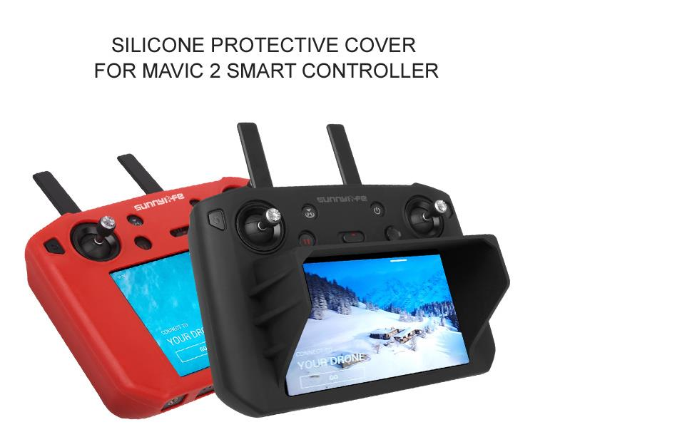 Sunnylife Silicone Protective Cover with Sunhood Soft Shockproof and Anti Falling Protector Sunshade Hood for DJI Mavic 2