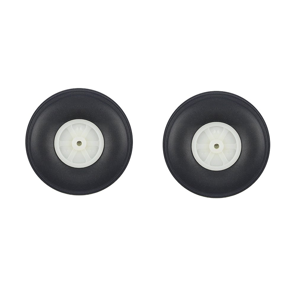 2 Pieces 76mm Diameter PU Simulation Wheel Wheels For RC Airplane