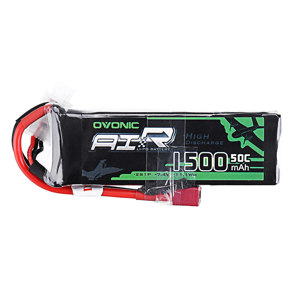 Ovonic 7.4V 1500mAh 50C 2S Lipo Battery JST Plug for 1/18 RC Car Airplane
