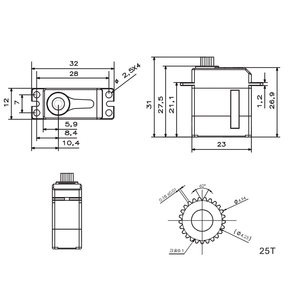 KST FZ320 Digital Servo Coreless High Voltage Metal Gear For RC Models