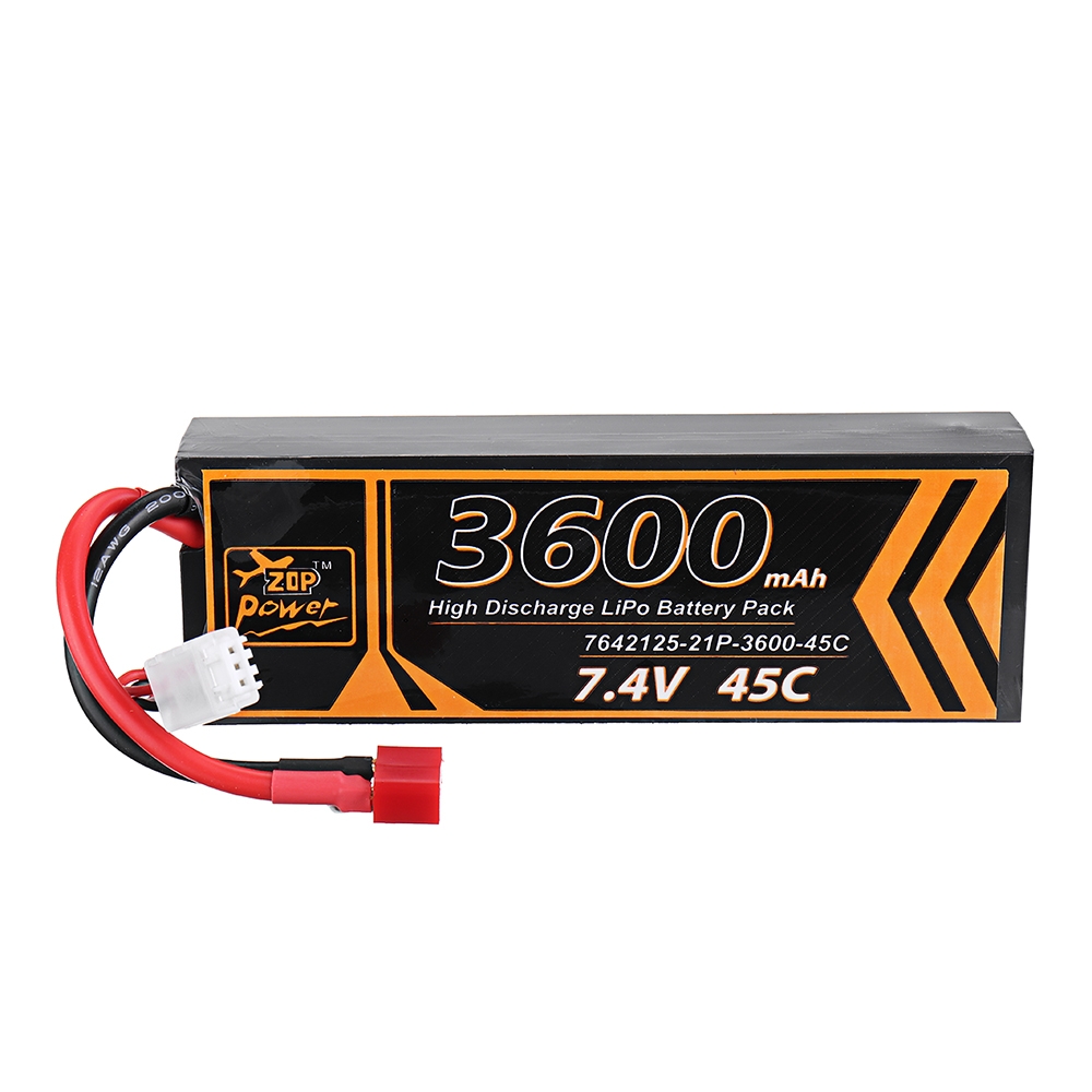 ZOP Power 7.4V 3600mAh 45C 2S Lipo Battery T Plug for RC Car