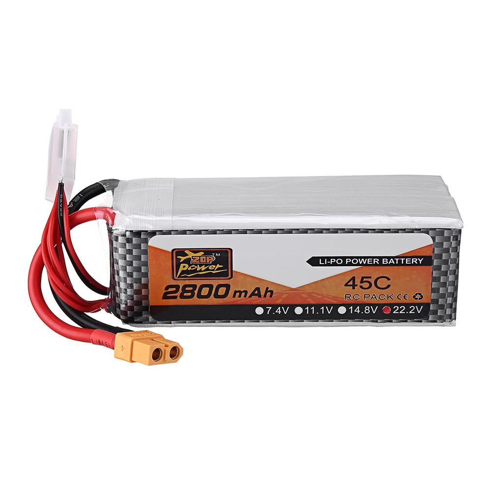 ZOP Power 22.2V 2800mAh 45C 6S Lipo Battery XT60 Plug for RC Drone