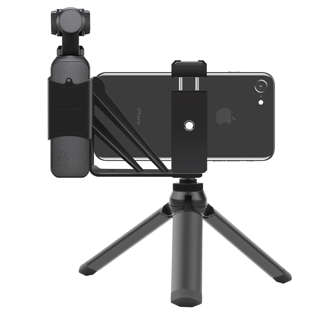 OSMO Pocket Accessories Smartphone Cold Shoe Mount with Tripod Expansion Bracket 1/4 Inch Adapter for DJI Gimbal LED Microphone