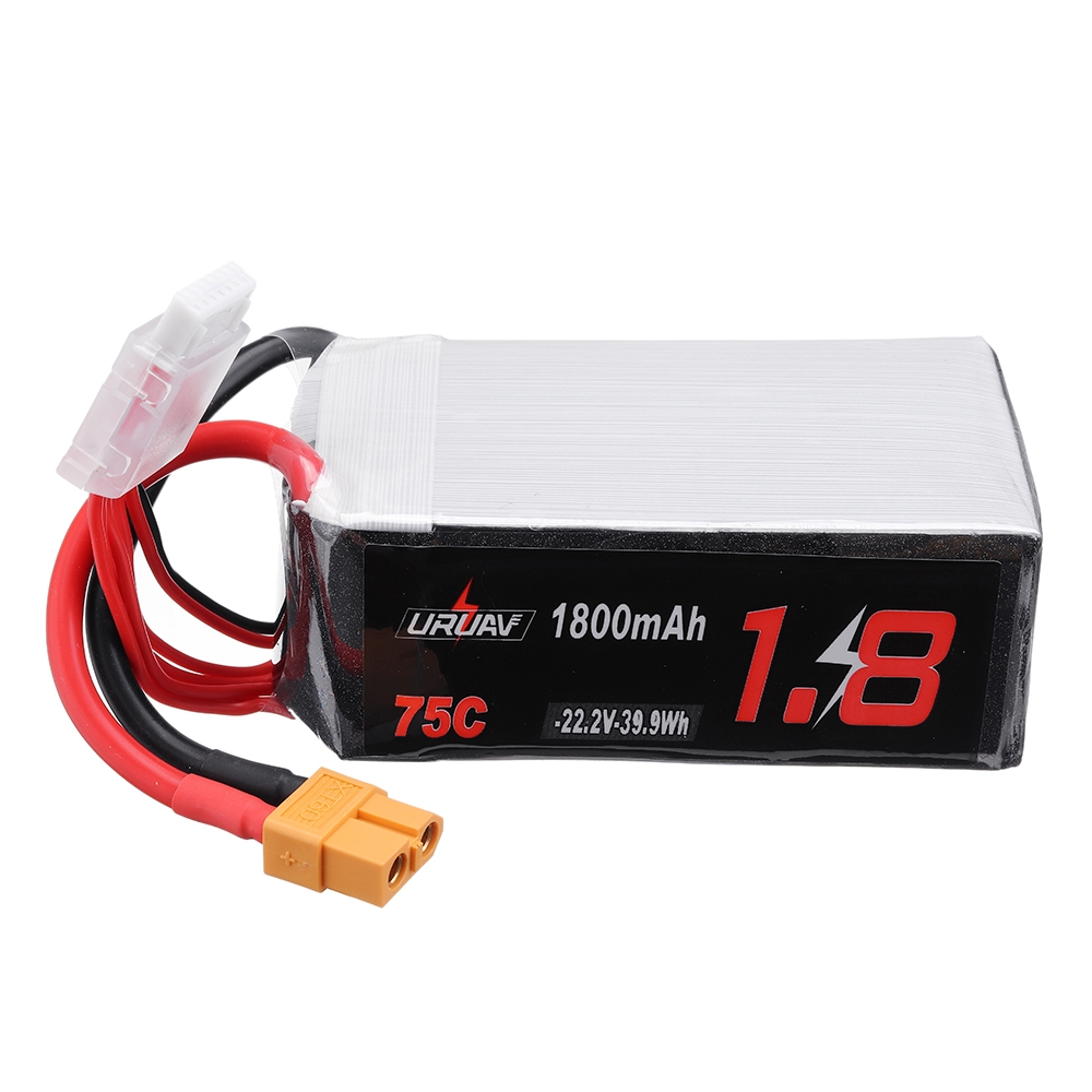 URUAV 22.2V 1800mAh 75C 6S Lipo Battery XT60 for RC Drone