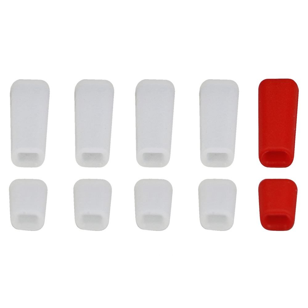 10 PCS LDARC Rubber Anti-slipping Stick Switch Cap White Red for Frsky X9D Plus Flysky JR Radio Transmitter