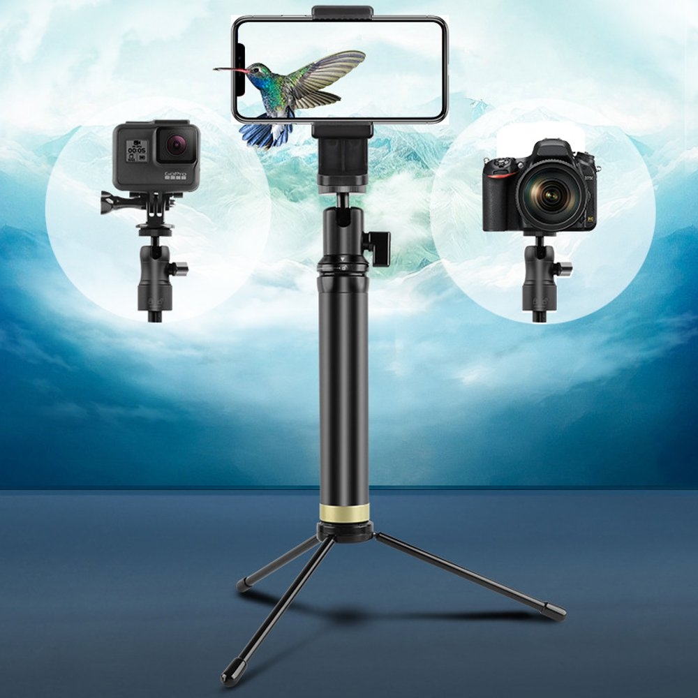 Multifunctional bluetooth Extension Rod Selfie Stick Tripod With 360 Degree Gimbal Stabilizer For GoPro Action Camera Mobile Phone