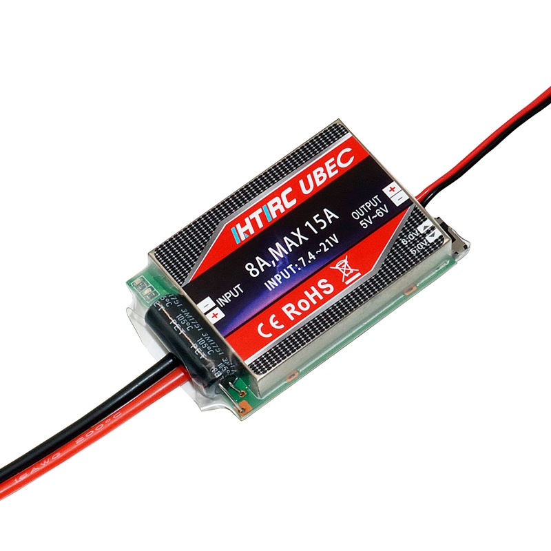 Htirc SBEC UBEC 8A SISO Brushless ESC Single Input Single Output 2S 3S 4S 5S for RC Racing Drone Airplane Aircraft