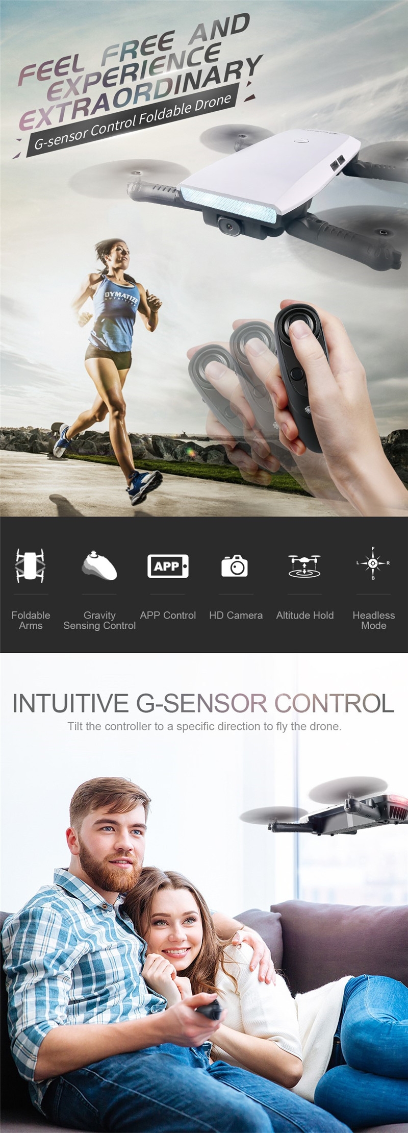 Eachine E56 720P WIFI FPV Selfie Drone With Gravity Sensor Altitude Hold Mode RC Quadcopter RTF