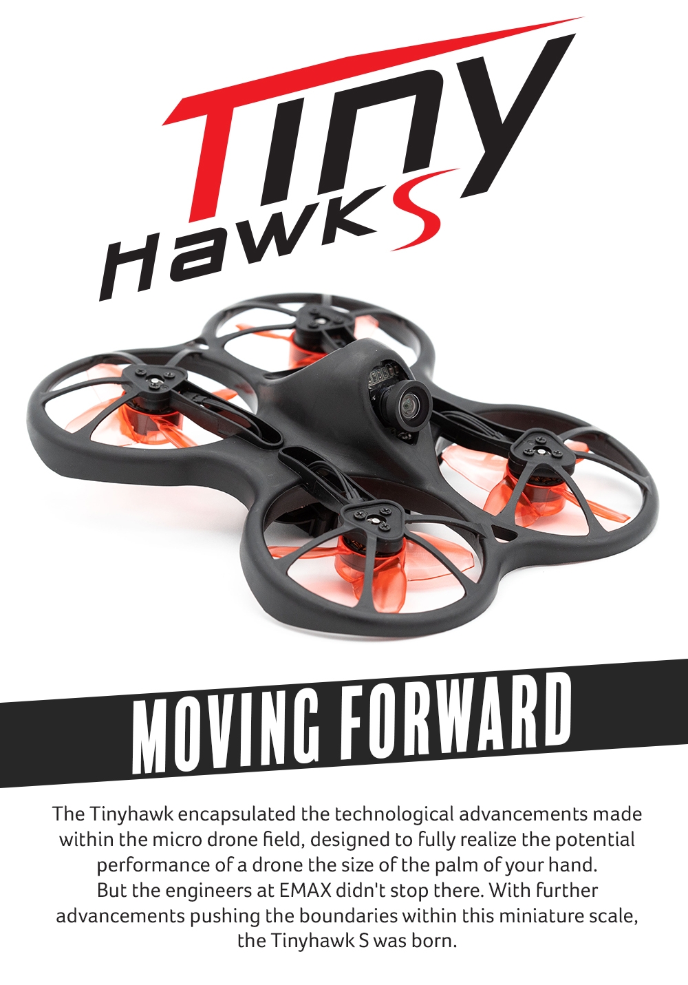 Emax TinyhawkS 75mm F4 1-2S Indoor FPV Racing Drone BNF