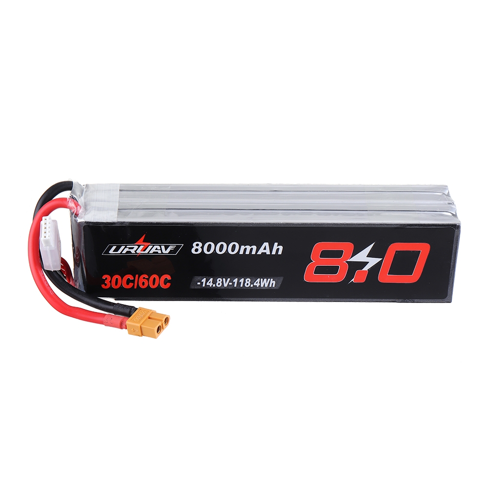 URUAV 14.8V 8000mAh 30/60C 4S Lipo Battery XT60 Plug for RC Quadcopter FPV Drone