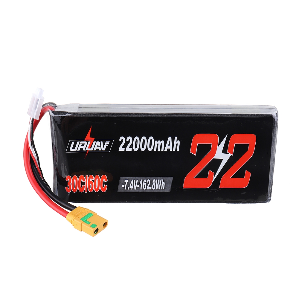 URUAV 7.4V 22000mAh 30/60C 2S XT90 Plug Lipo Battery for RC Quadcopter Agriculture Drone