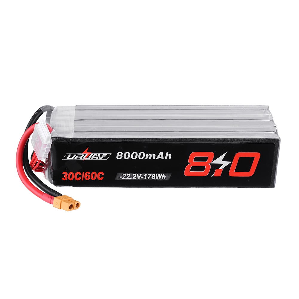 URUAV 22.2V 8000mAh 30/60C 6S Lipo Battery XT60 Plug for RC Quadcopter FPV Drone