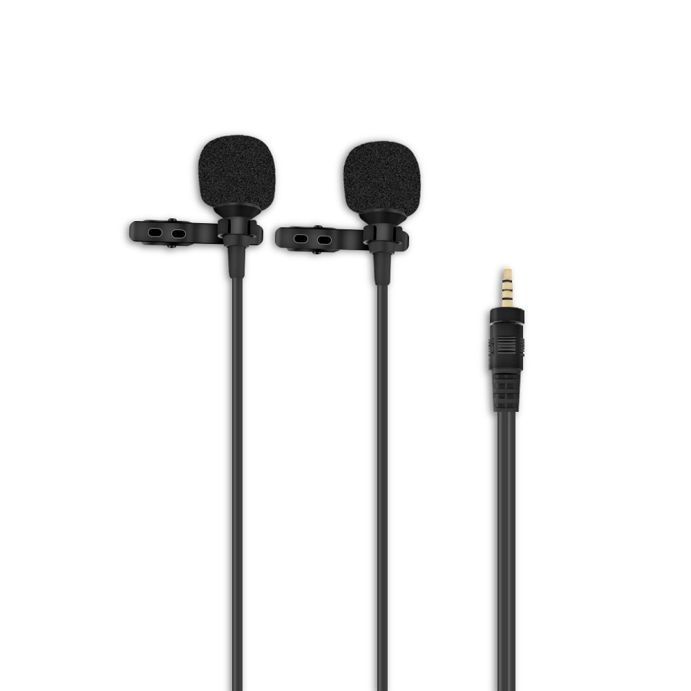 Double Head Live Interview Microphone With 3.5mm Plug 1.5m Cable For DJI OSMO Pocket Gimbal Android iOS Smartphone - Photo: 1