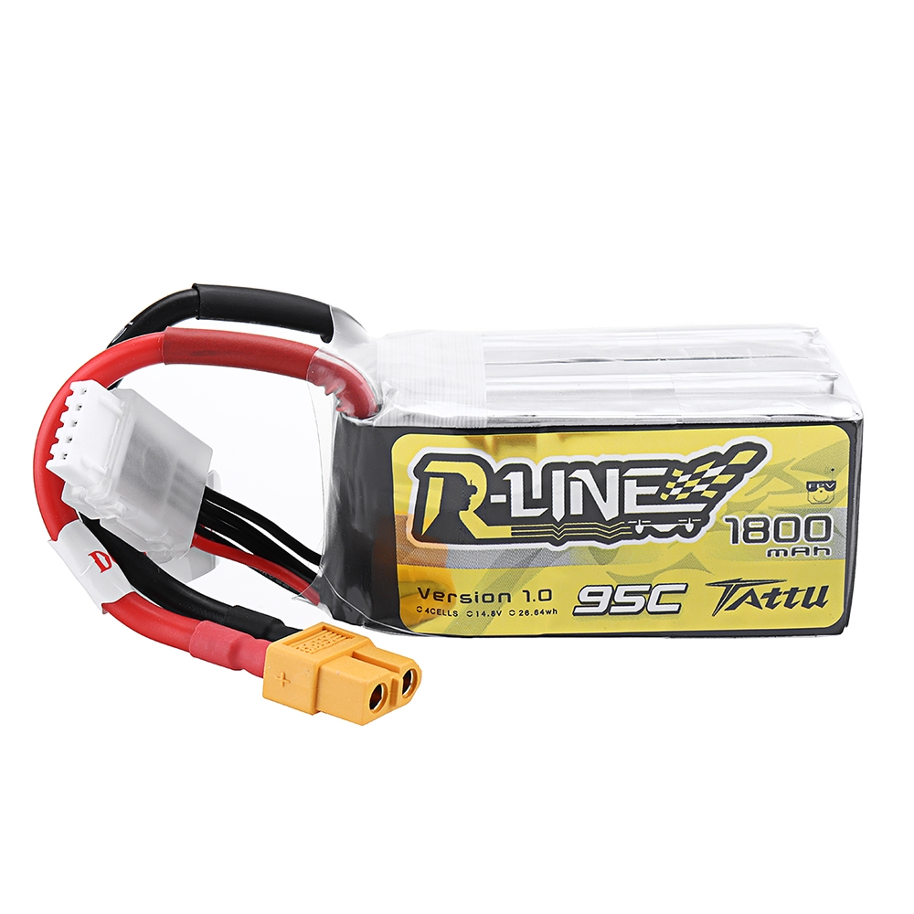 TATTU FPV R-LINE 1.0 14.8V 1800mAh 95C 4S Lipo Battery for RC Quadcopter FPV Racing Drone