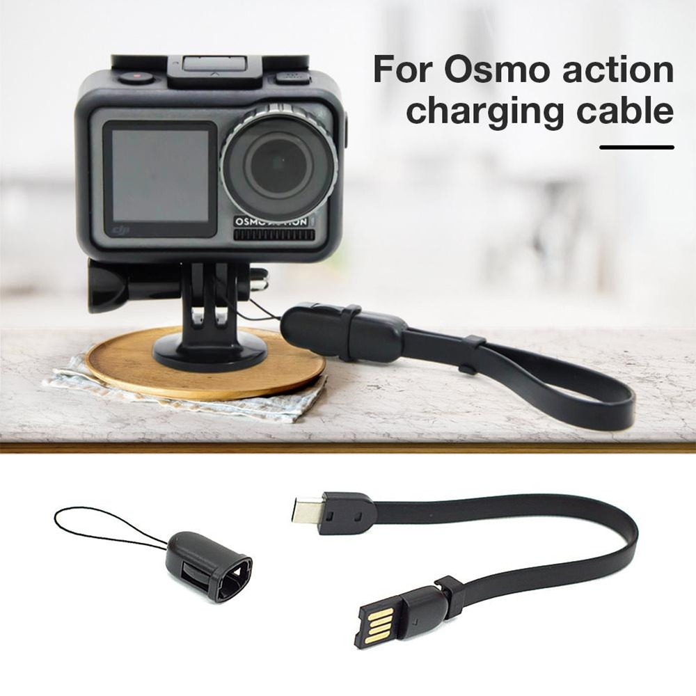 USB Extender Data Sync Cable Adaptor Charging Data Cable For DJI Osmo Action Sports Camera Lanyard Accessory