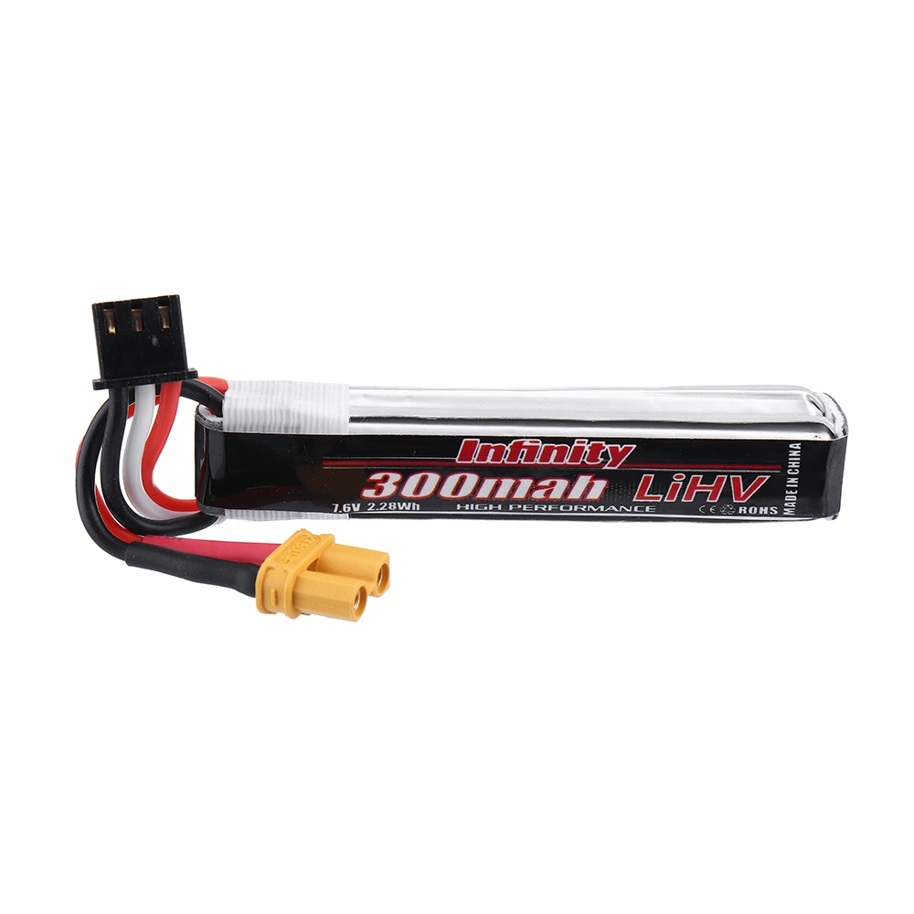 AHTECH Infinity 7.6V 300mAh 60C 2S HV 4.35V Lipo Battery XT30 Plug for BETAFPV Whoop Quadcopter