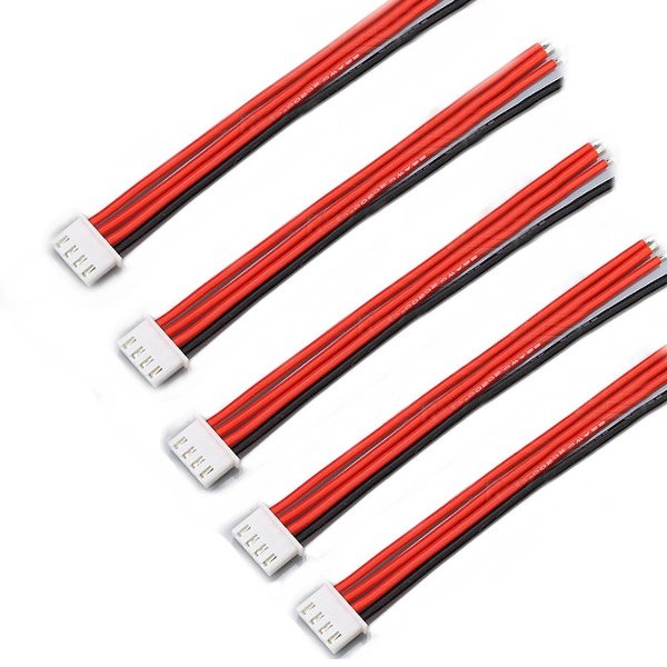 5PCS 3S 4Pin 2.54XH 30cm Lipo Battery Charger Silicone Wire Balance Extension Cable