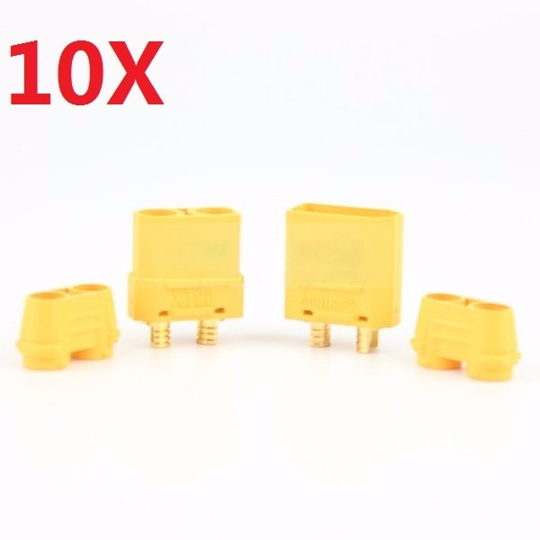 10 Pair Amass XT90+ Plug Connector Male & Female With Sheath