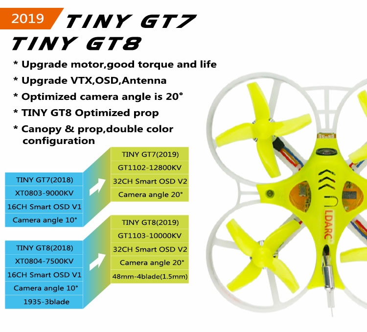 Summer Prime Sale KINGKONG/LDARC TINY GT7 2019 V2 2S FPV Racing Drone Betaflight F3 10A Blheli_S 800TVL Cam 5.8G 25mW VTX Frsky Receiver