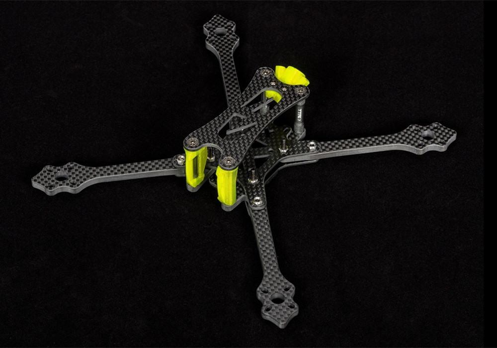 TransTEC Lightning Lite 215mm X / 225mm H Type 5mm Arm 3K Carbon Fiber Frame Kit for RC Drone FPV Racing