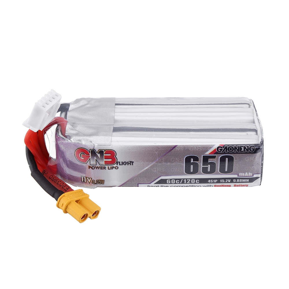 Gaoneng 15.2V 650mAh 60C 4S HV 4.35V Lipo Battery XT30 Plug for Beta85X Whoop Quadcopter FPV Racing Drone