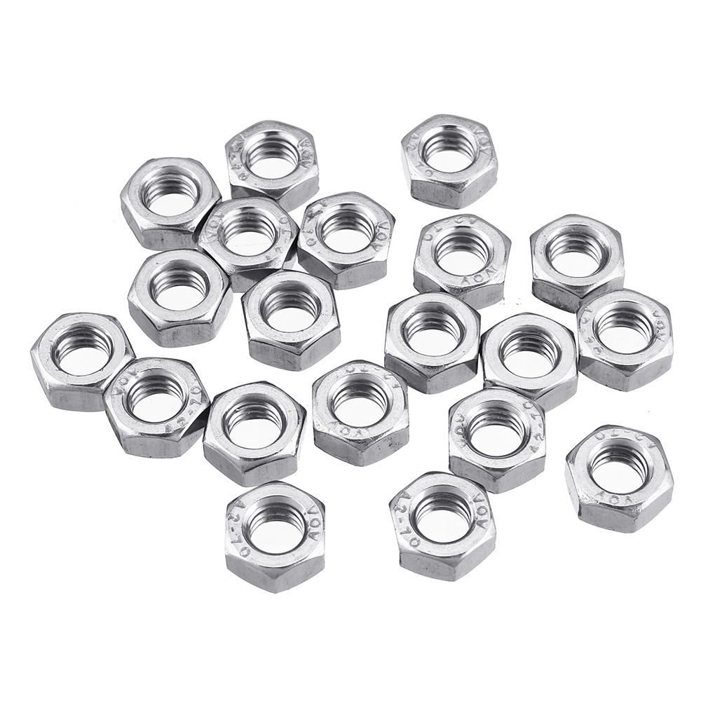 20Pcs M2 M3 M4 M5 M6 M8 Stainless Steel Hexagon Nut