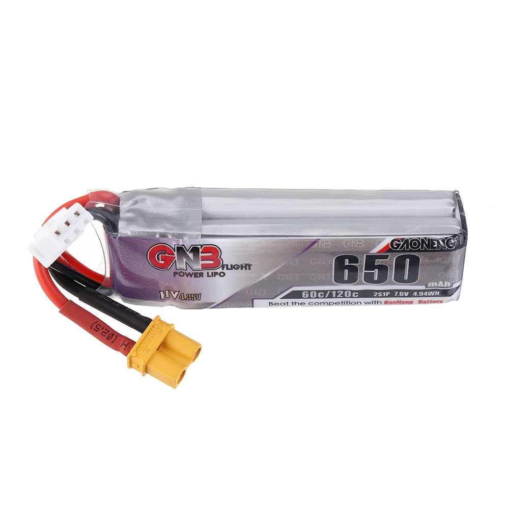 Gaoneng 7.6V 650mAh 60C 2S HV 4.35V Lipo Battery XT30 Plug for Eachine FPV Racing Drone