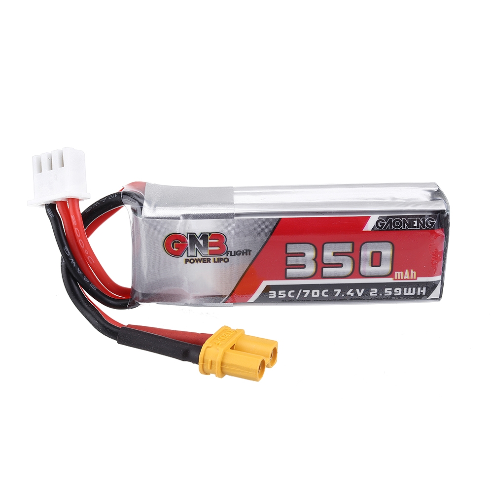 Gaoneng GNB 7.4V 350mAh 35C 2S Lipo Battery XT30 Plug for FPV RC Drone