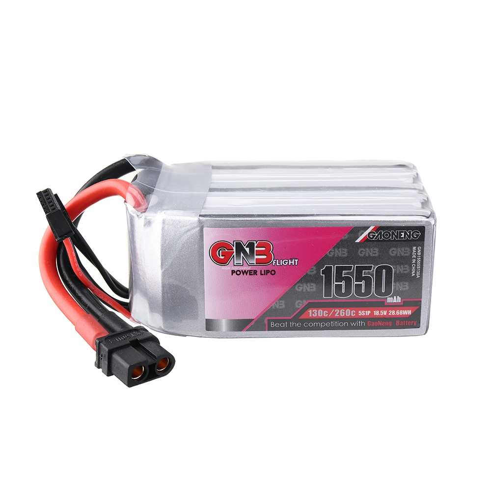 Gaoneng GNB 18.5V 1550mAh 130C 5S Lipo Battery XT60 Plug for Eachine Wizard TS215 FPV Racing Drone