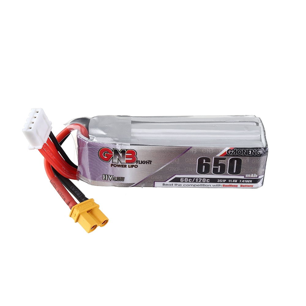 Gaoneng 11.4V 650mAh 60C 3S HV 4.35V Lipo Battery XT30 Plug for 4 Axis UAV RC Quadcopter