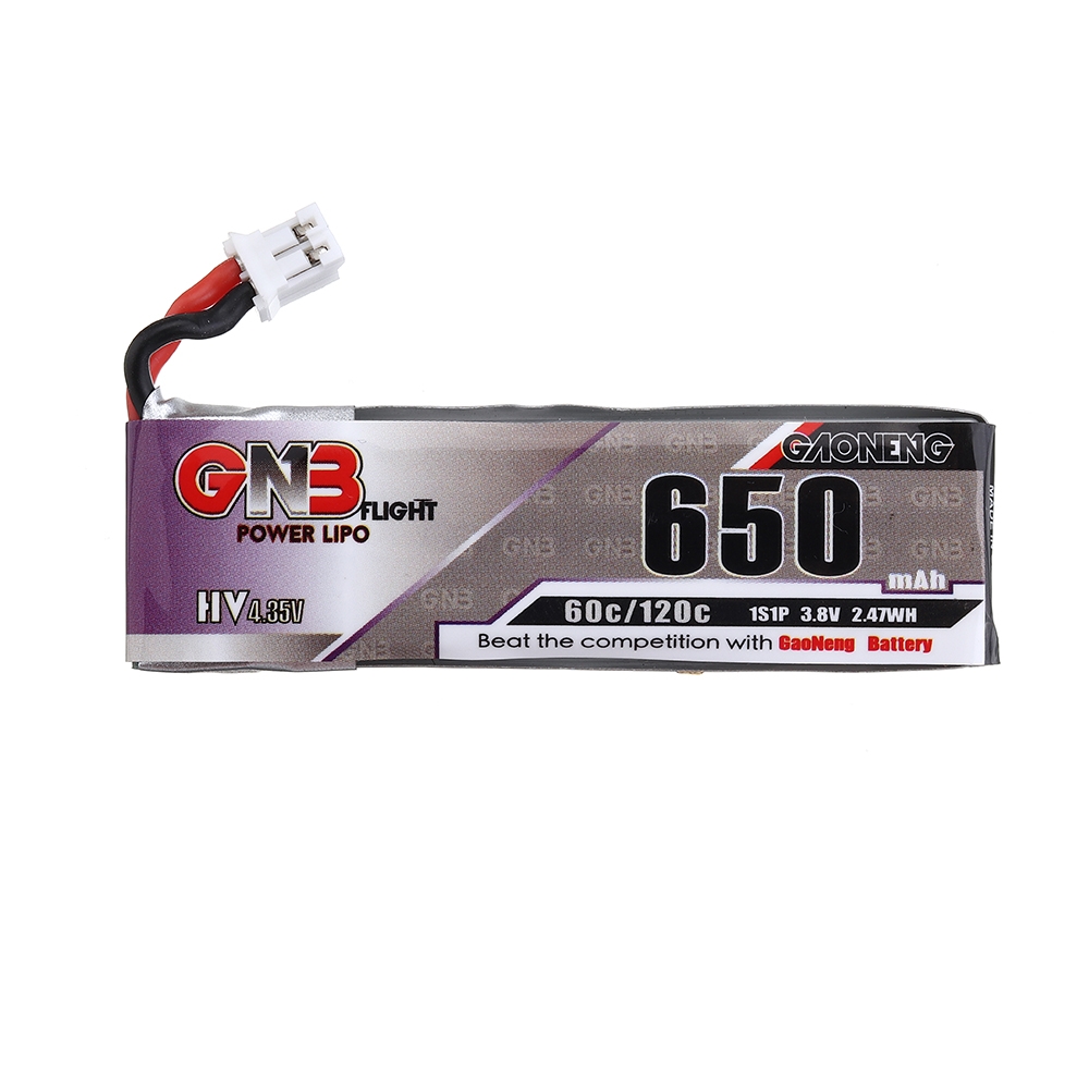 Gaoneng 3.8V 650mAh 60C 1S HV 4.35V Lipo Battery PH2.0 Plug for Happymodel Snapper7 E010 M80S Tiny7 Beta85 RC Drone