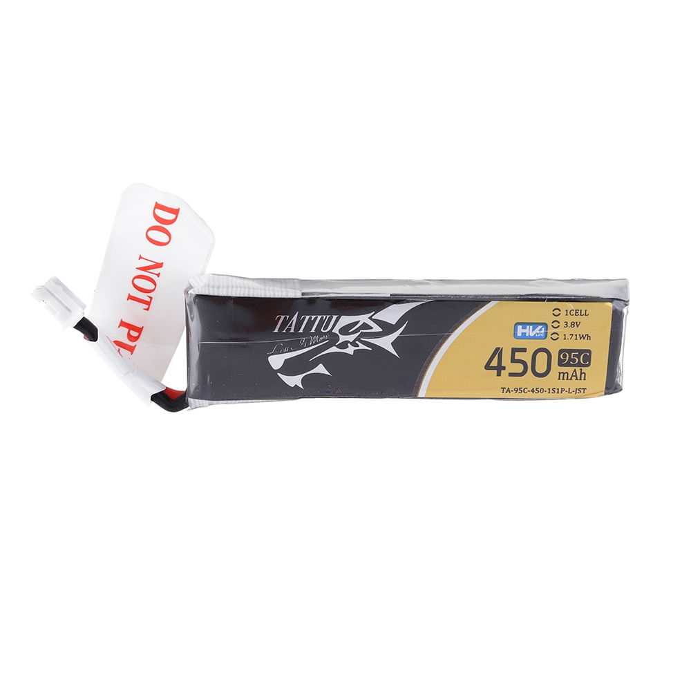 TATTU 3.7V 450mAh 95C 1S JST-PHR-2P White Plug Lipo Battery for FPV RC Drone