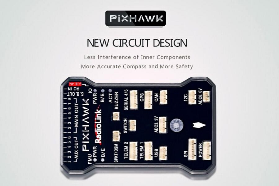 Radiolink Pixhawk APM Flight Controller With Buzzer Power Module Safety Swithch