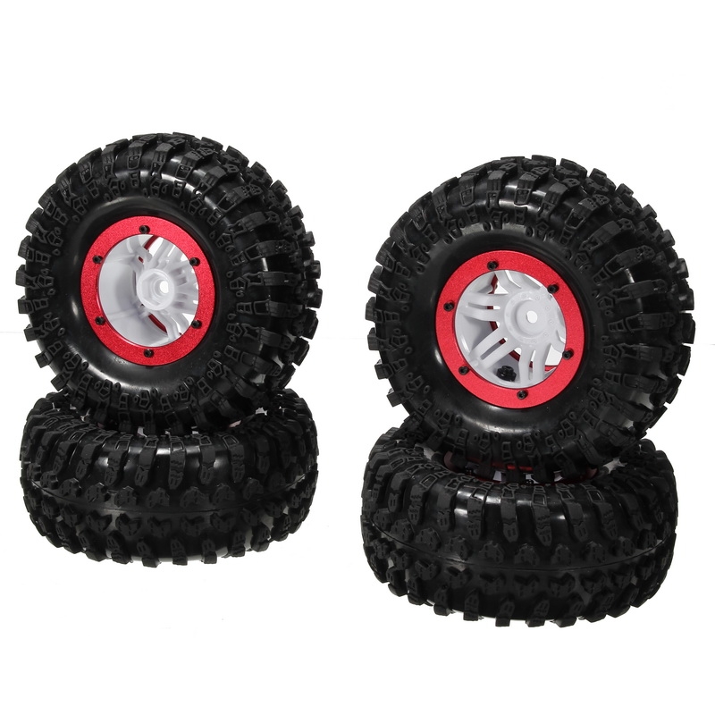 AUSTAR 4PCS Wheel Tires Rims Inflate Beadlock Pneumatic Tyre 3021RD For 1/10 RC Car