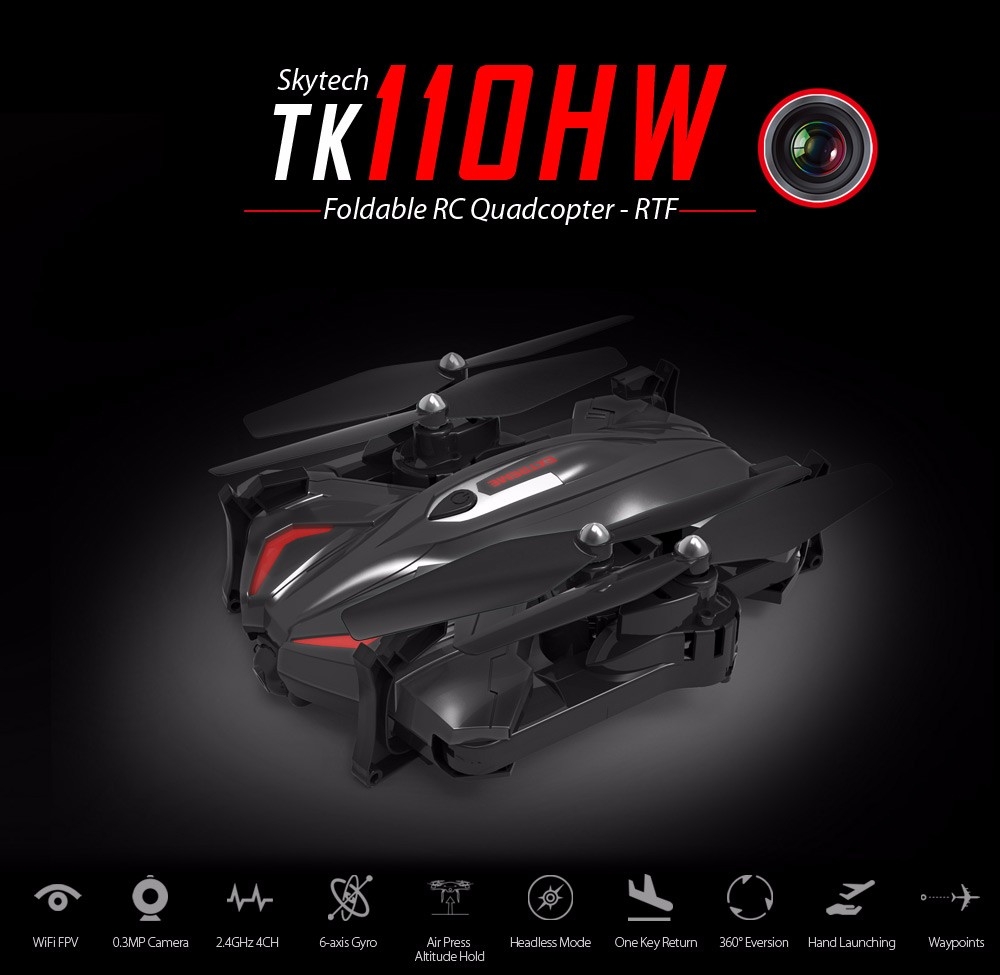 Skytech TK110HW WIFI FPV With 720P HD Camera Foldable 2.4GHz 6 Axis Gyro RC Quadcopter RTF