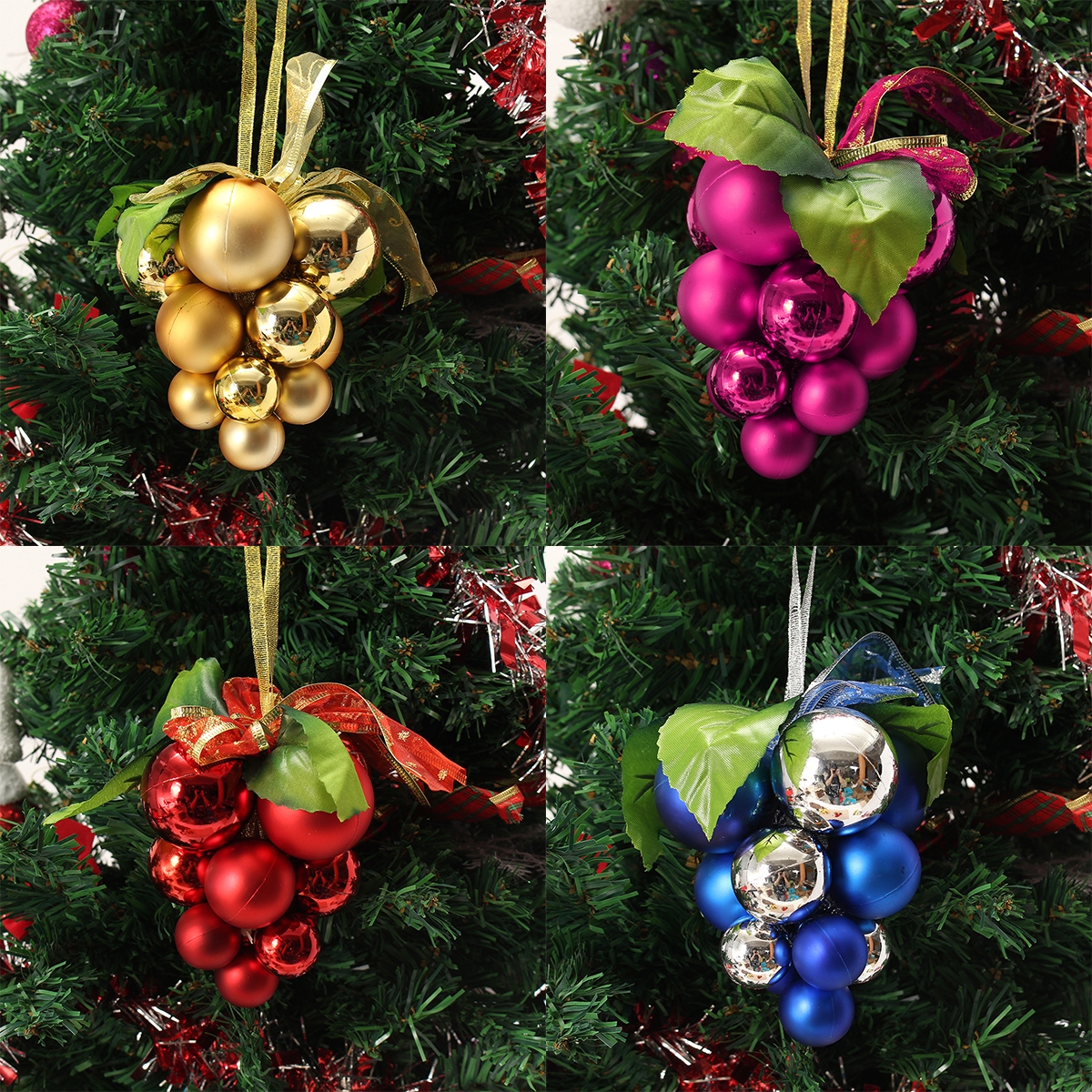 Christmas Ball Grape Strings Tree Decoration Ornaments Pendant Ball Hanging Adornments
