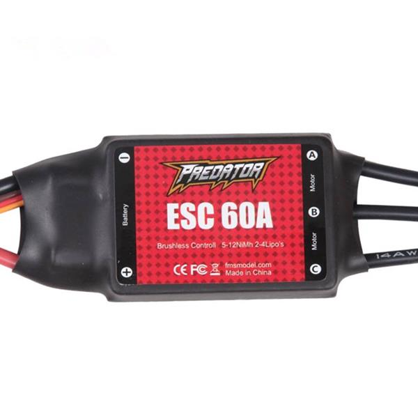 FMS Predator 60A Brushless ESC With 3A Switch BEC T TX60 Plug for RC Models