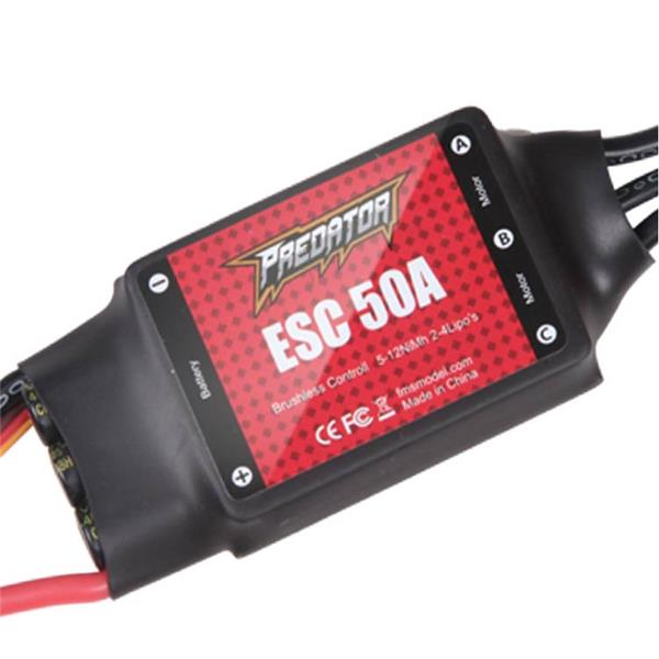 FMS Predator 50A Brushless ESC With 3A Switch BEC T TX60 Plug for RC Models
