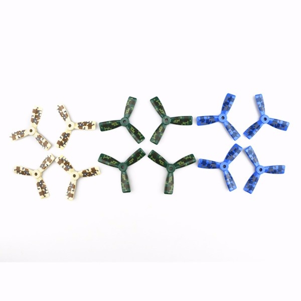 12PCS JJPRO-3045 3-Blade ABS CW/CCW Propeller Blue/Green/Yellow for FPV Racing