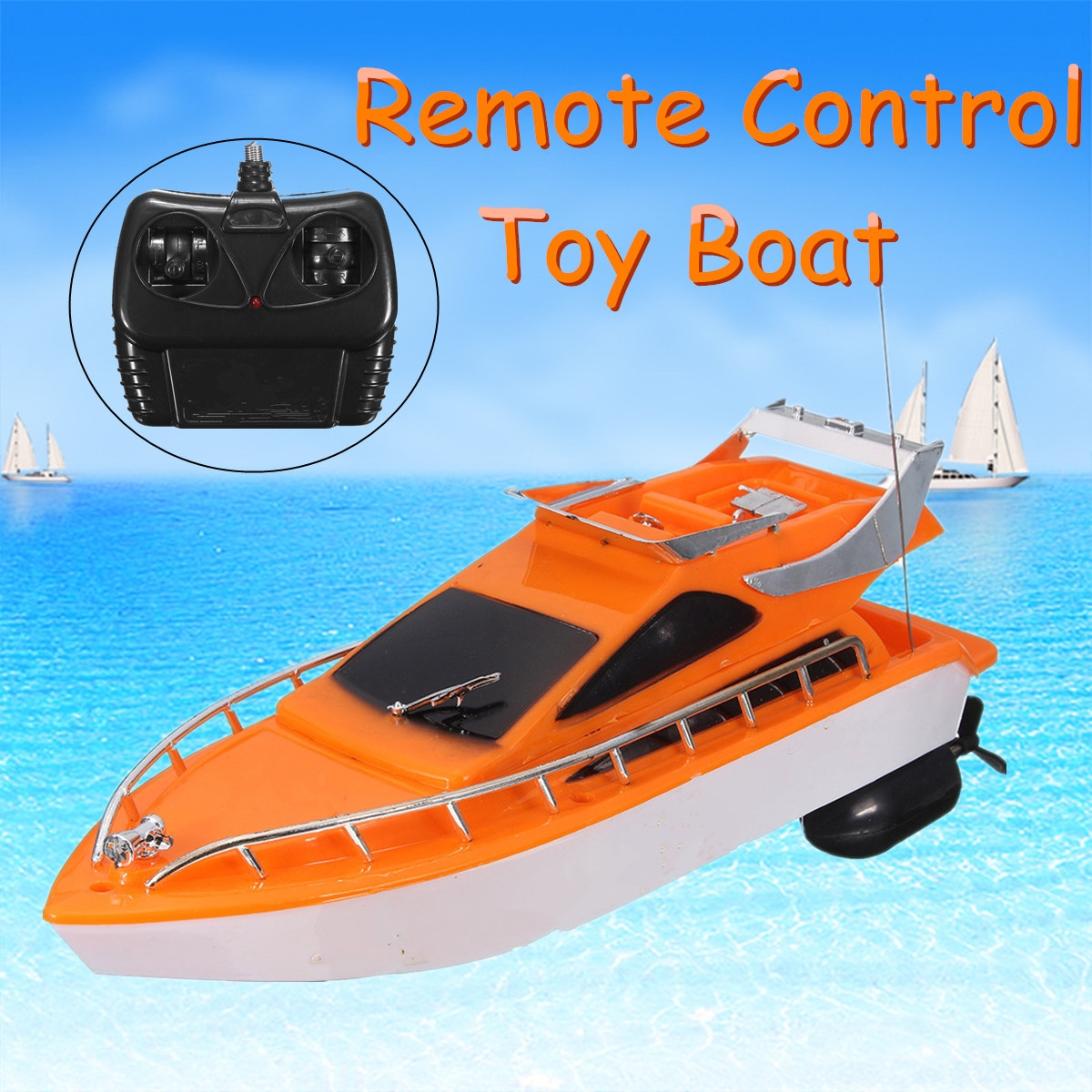 26x7.5x9cm Orange Plastic Electric Remote Control Kid Chirdren Toy Speed Boat