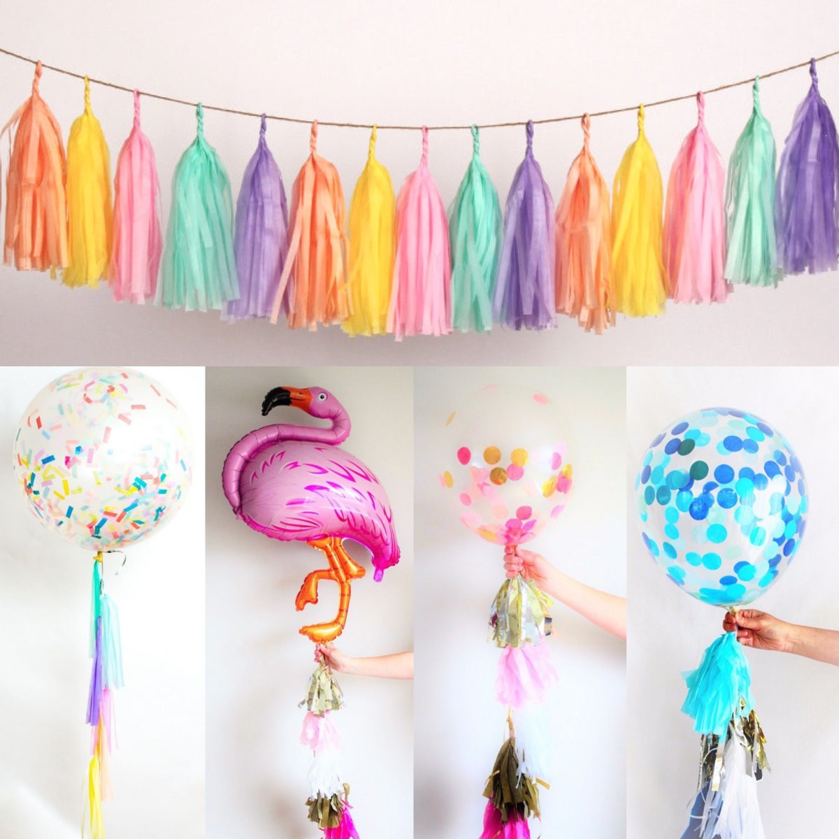 20PCS Tissue Paper Garlands Balloon Wedding Party Tassels Bunting Banner Decor