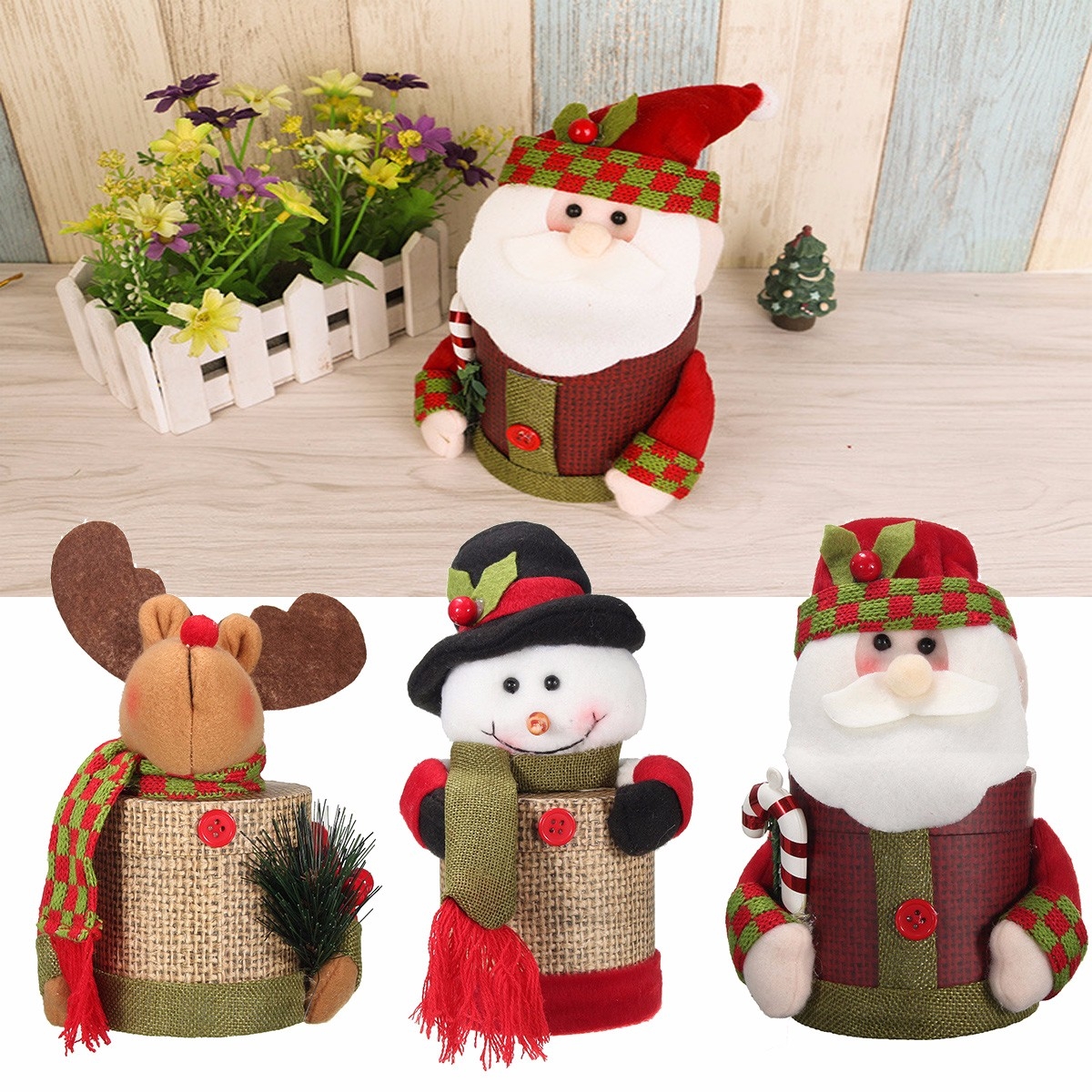 Santa Claus / Snowman / Elk Santa Claus Gift Box Christmas Candy Box Decorations