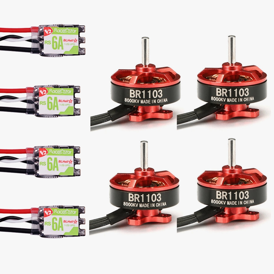 Racerstar Racing Edition 1103 BR1103 8000KV 1-2S Brushless Motor + RS6A V2 BB2 Blheli_S 6A 1-2S ESC